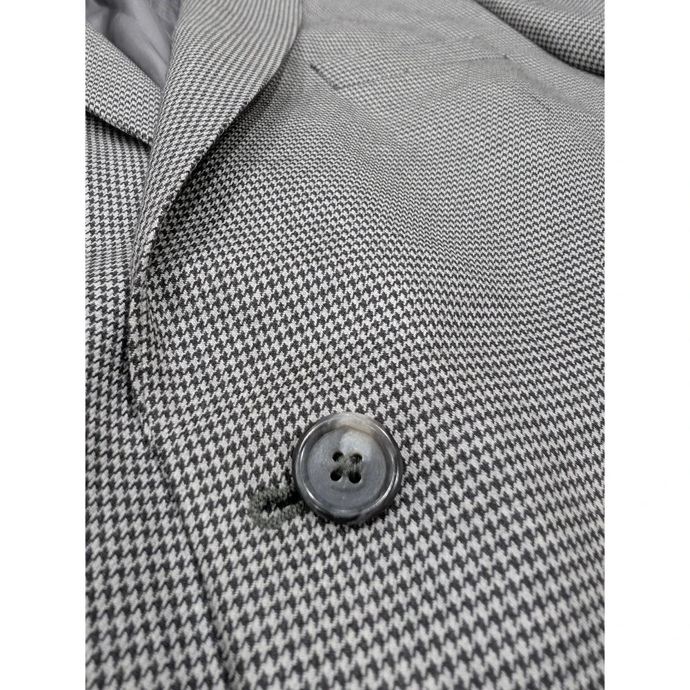 Jos A Bank Signature Collection Grey Houndstooth Wool Sport Coat Blazer 46 LG‎